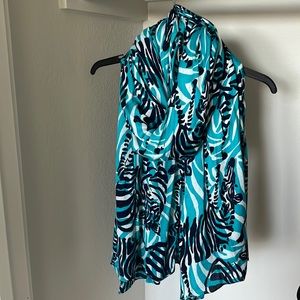 Lilly Pulitzer Blue Zebra Oversized Scarf